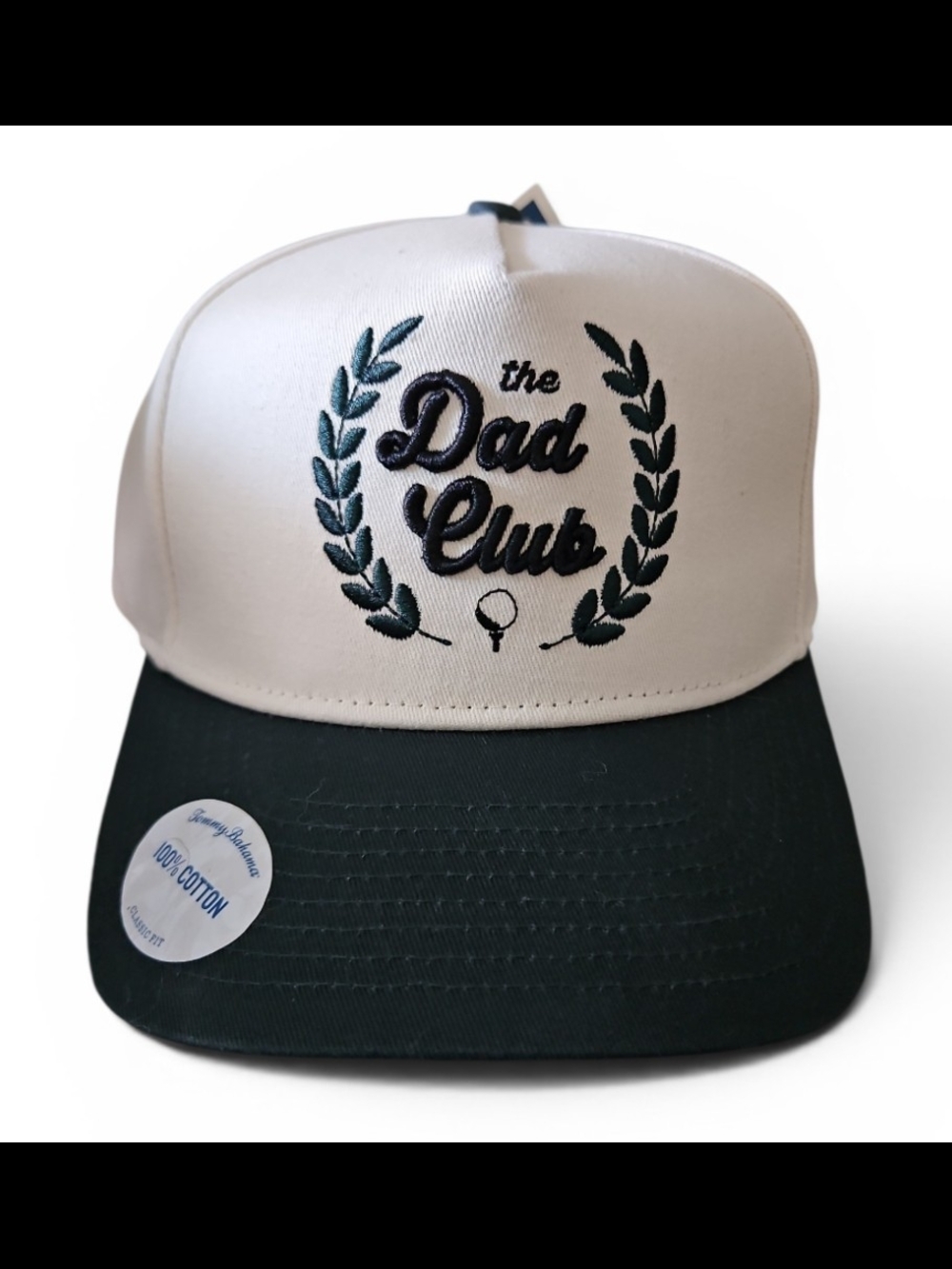 Tommy Bahama The Dad Club  Collective Vintage Hat White & Dark Green SnapBack